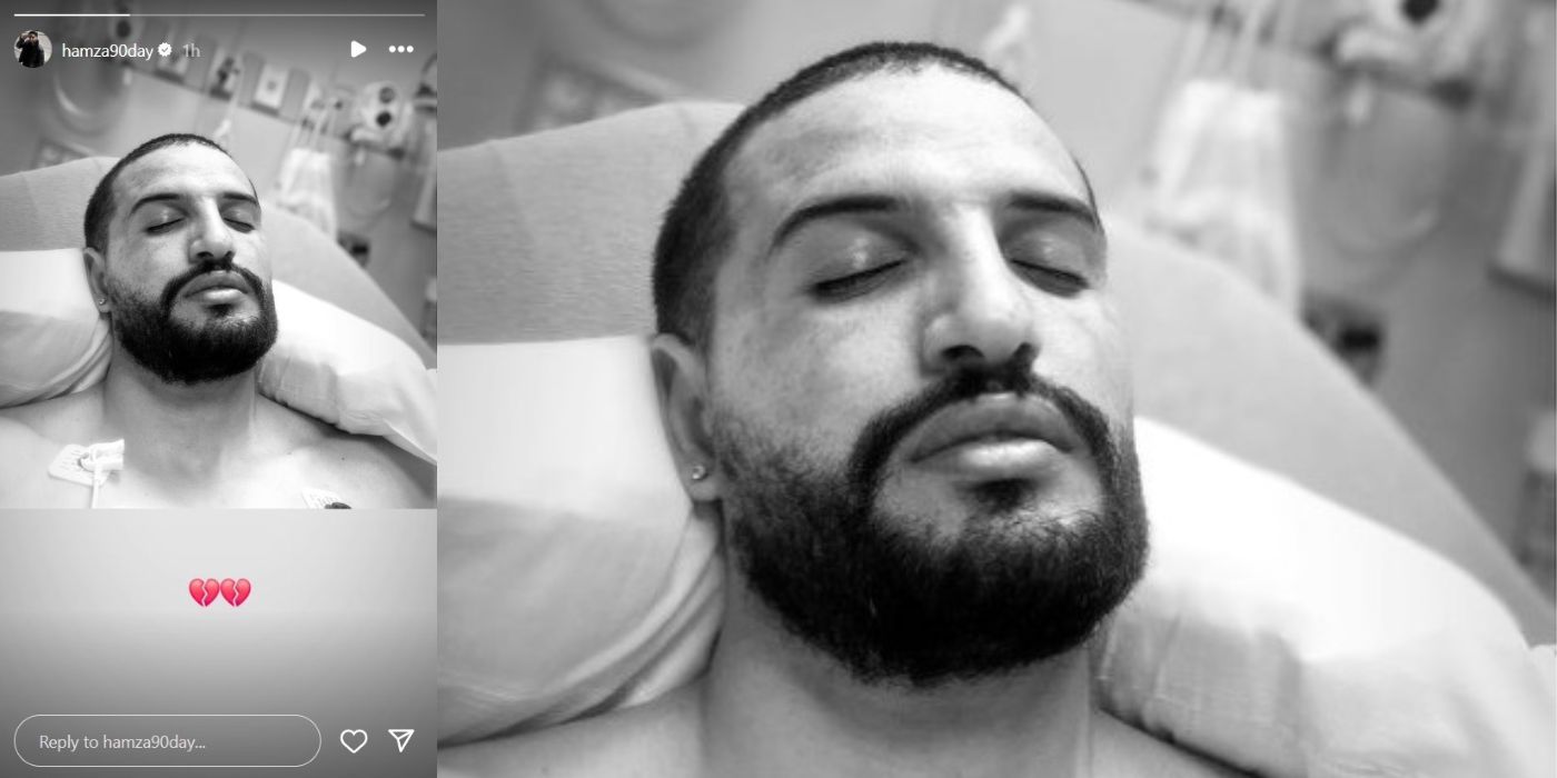 Hamza Moknii 90 Day Fiancé Before the 90 Days Instagram Story in the hospital