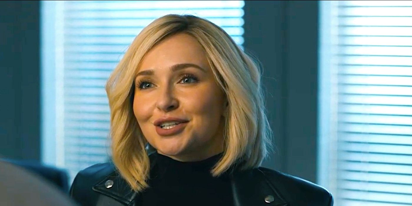 Hayden Panettiere's Kirby smiles while talking to someone offscreen in Scream VI