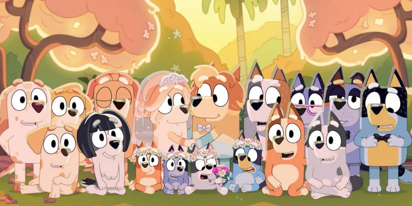 Heeler family portrait in The Sign Bluey