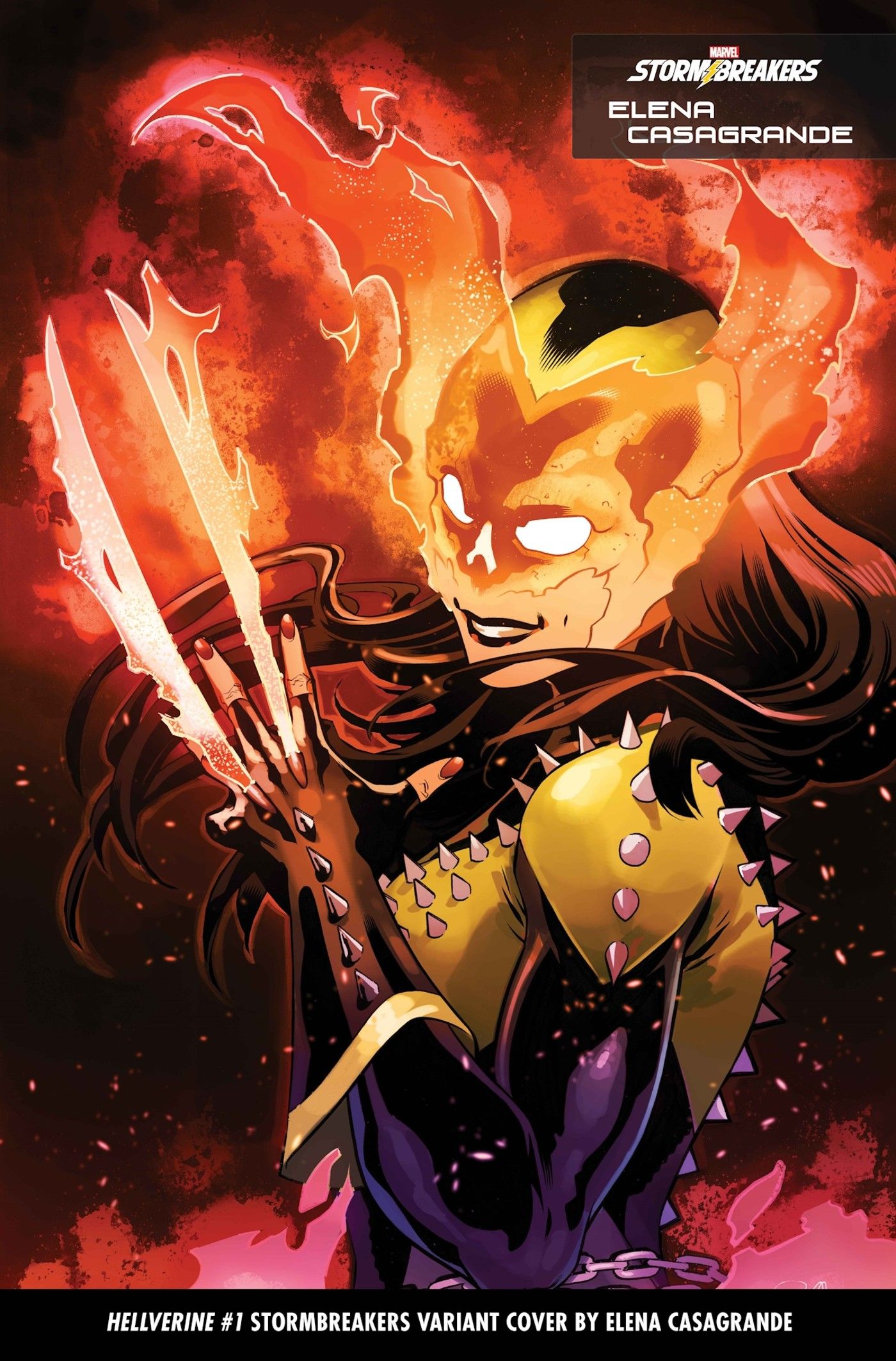 Hellverine Wolverine na arte da capa da variante Ghost Rider por Elena Casagrande Stormbreakers