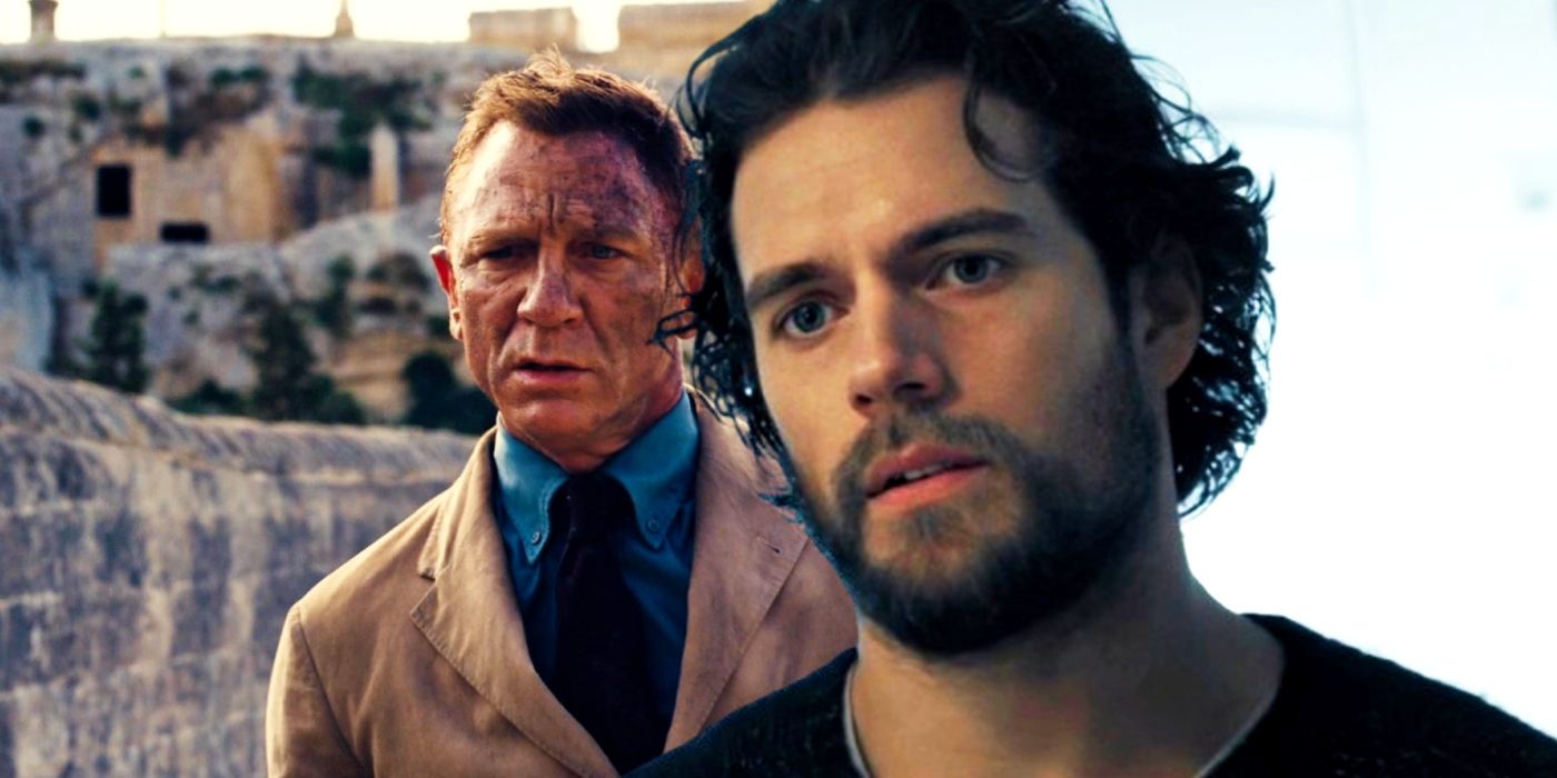 Henry Cavill in Night Hunter juxtaposed with Daniel Craig in No Time To Die