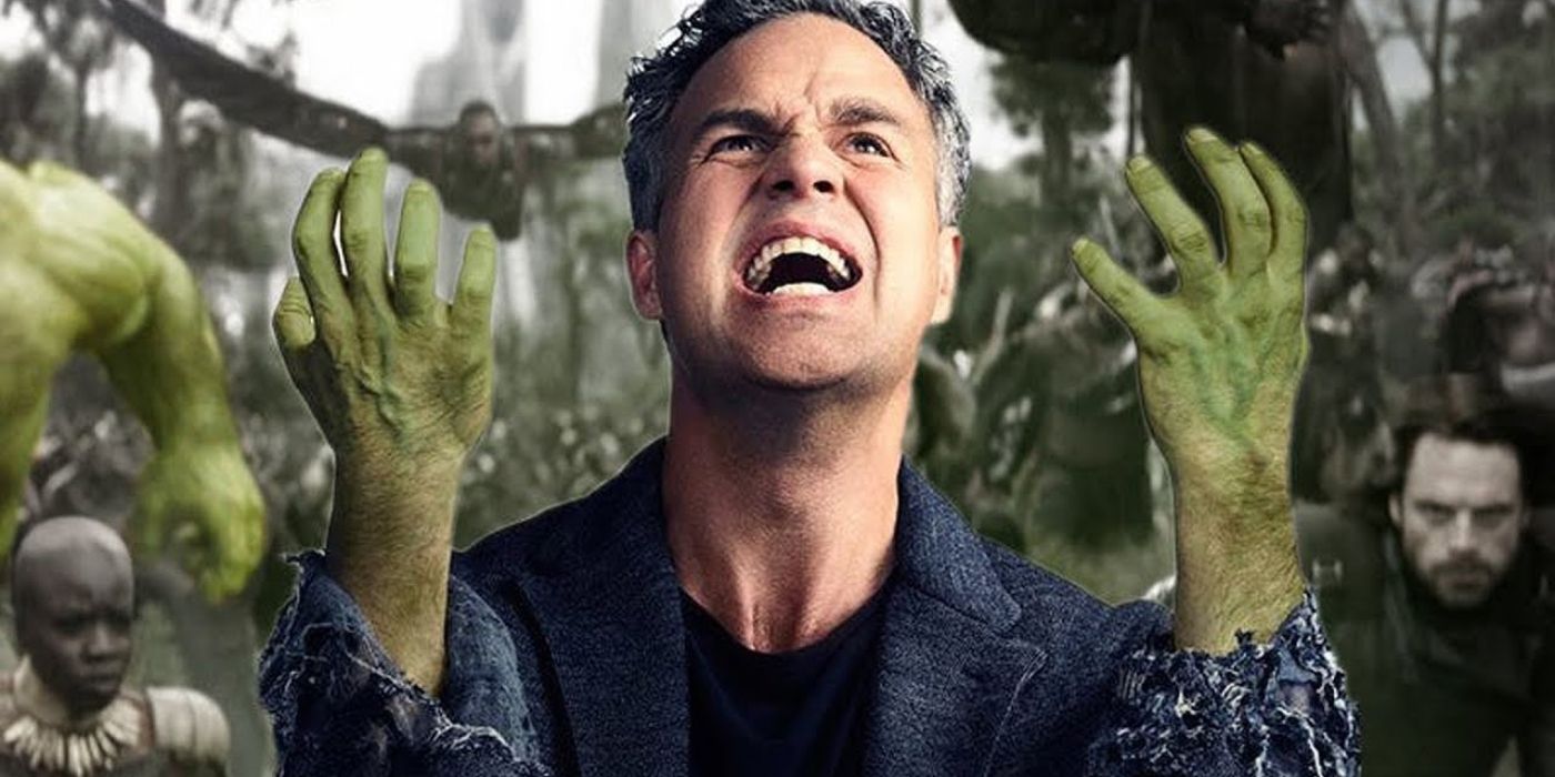 Bruce Banner se transformando no Hulk no MCU.