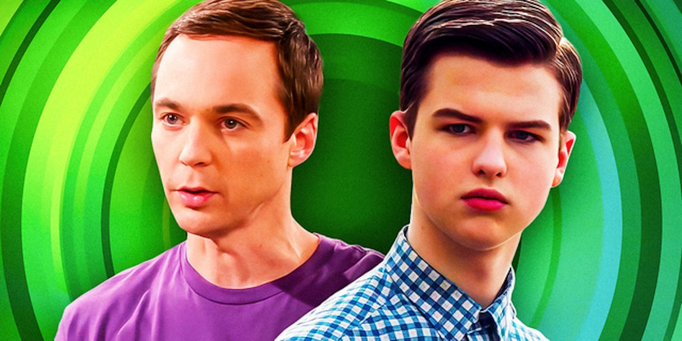 Iain Armitage's Sheldon from Young Sheldon and Jim Parsons' adult Sheldon from The Big Bang Theory