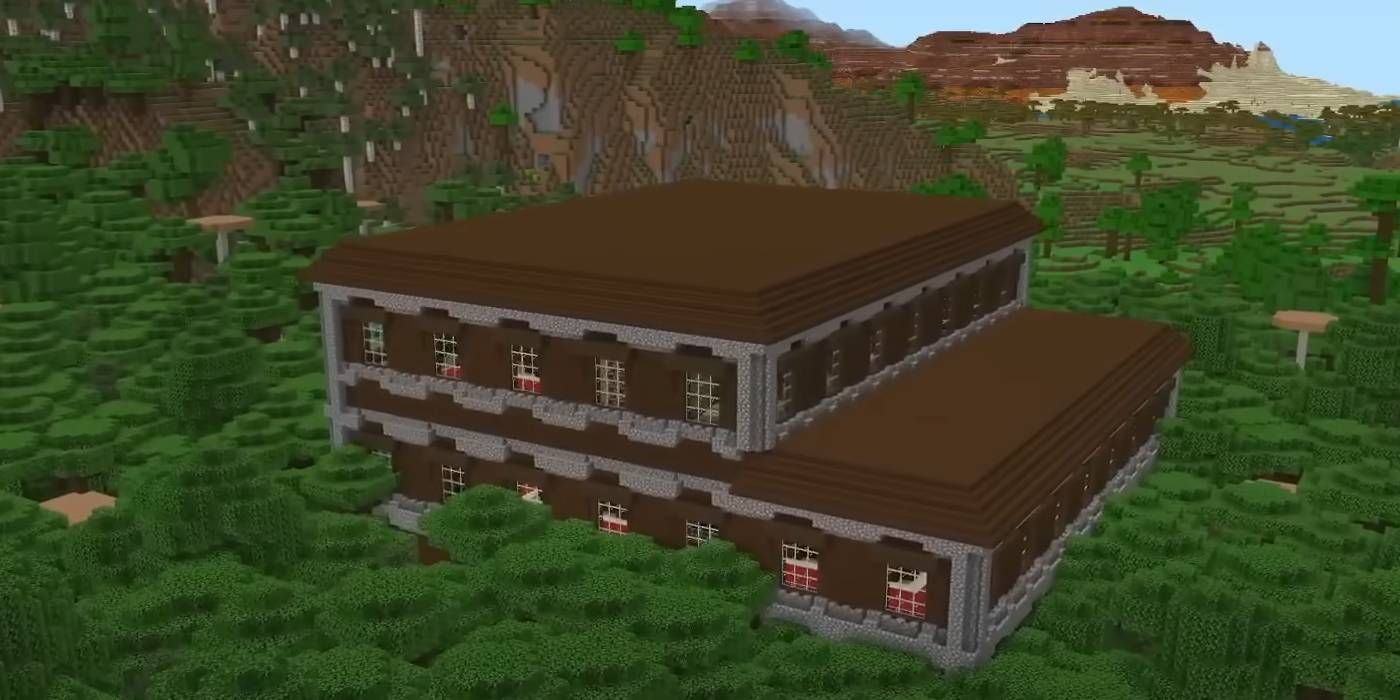 Semente de Minecraft Woodland Mansion para o mundo de sobrevivência com bioma florestal circundante