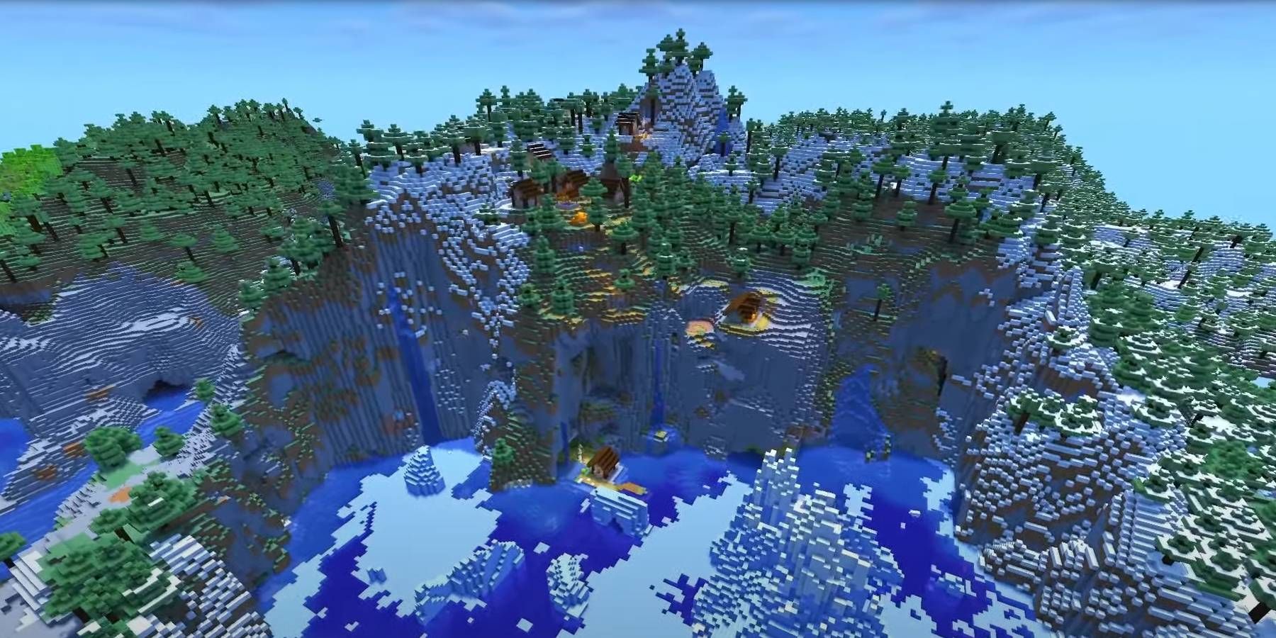 Minecraft Frozen Waterfalls Java Edition world seed