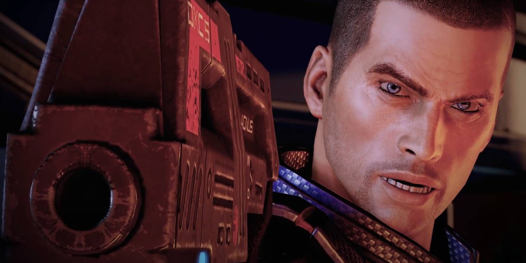 Mass Effect Commander Shepard making a Renegade morality choice during dialogue