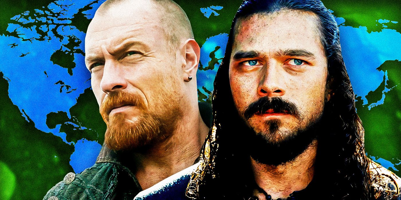 Toby Stephens as Captain Flint and Luke Arnold as Long John Silver in Black Sails.