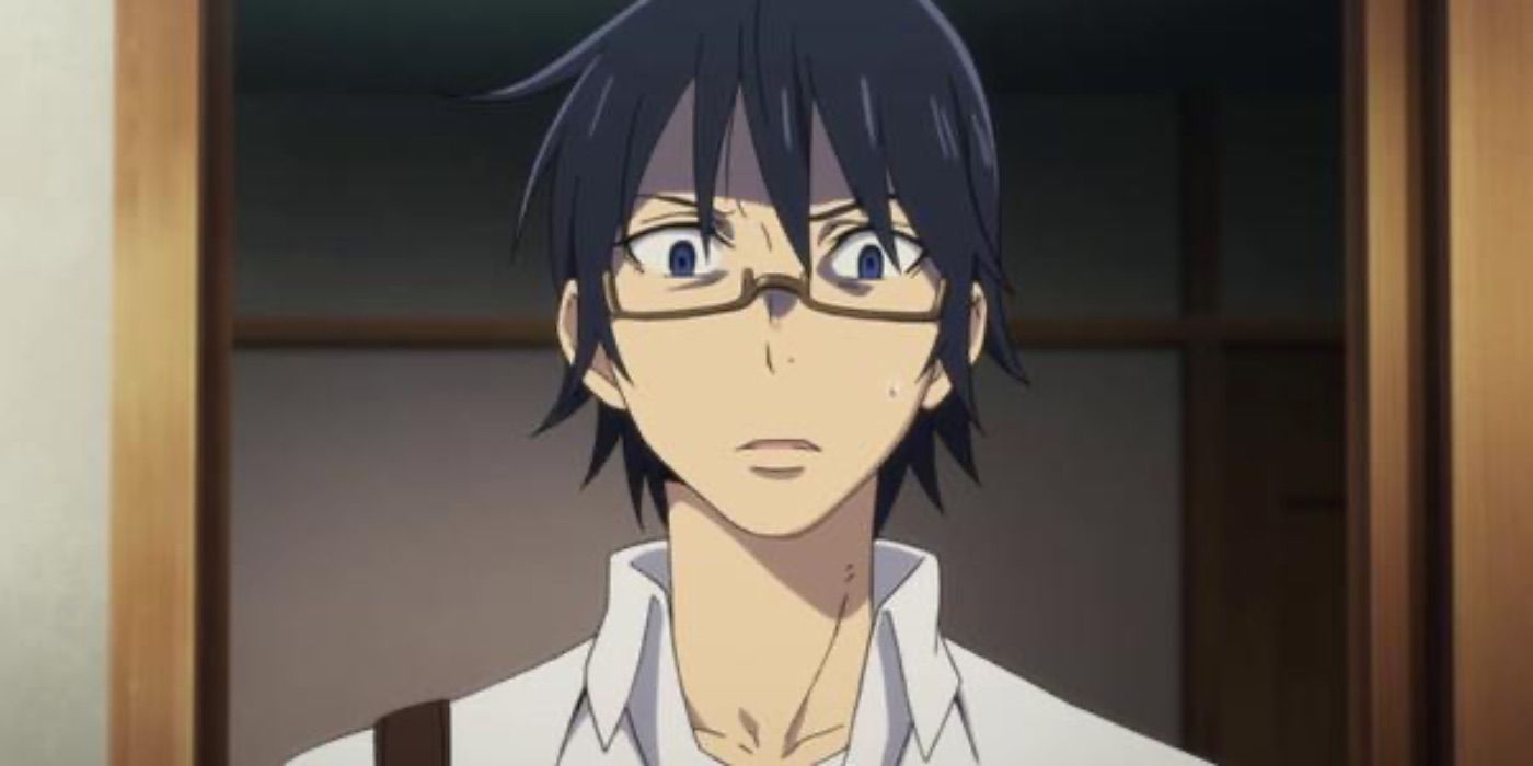 Satoru looking shocked and disgusted in the Erased anime