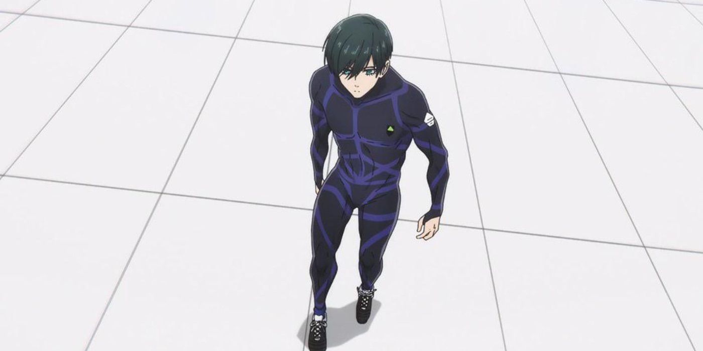 Rin Itoshi getting ready to play soccer Blue Lock