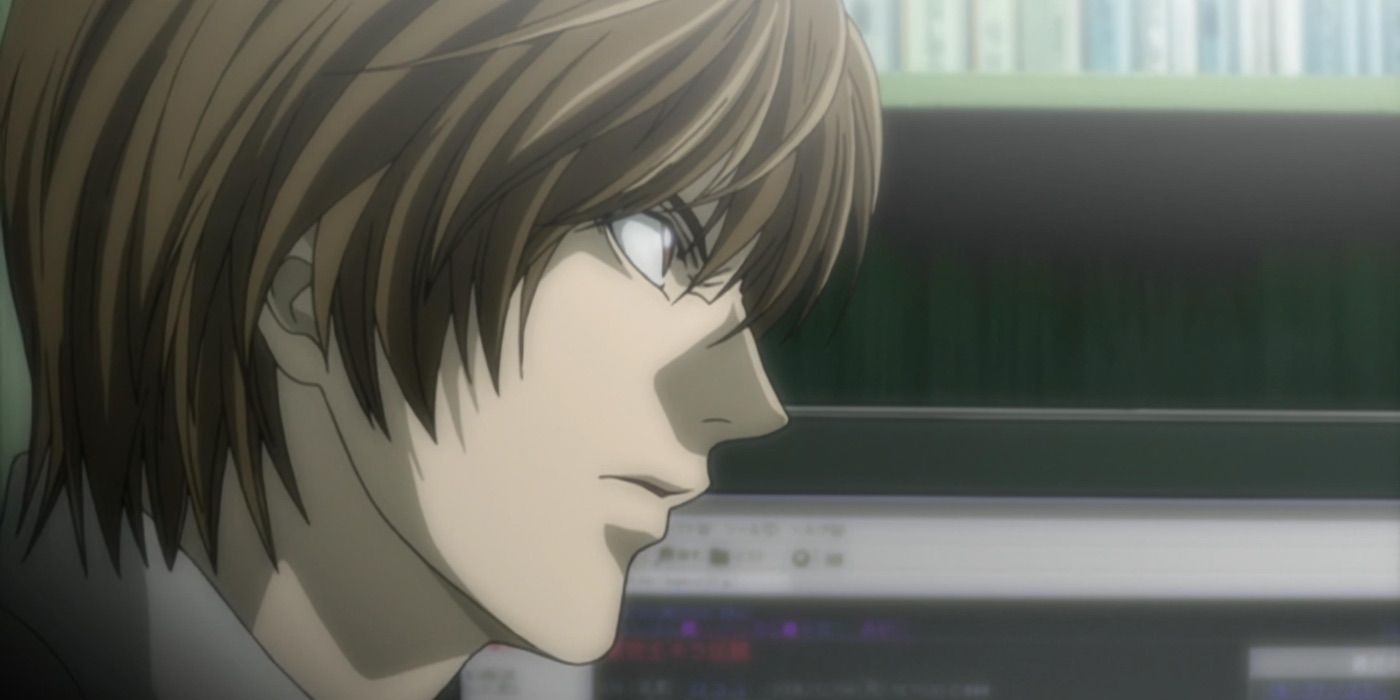 Light Yagami looks angry in Death Note