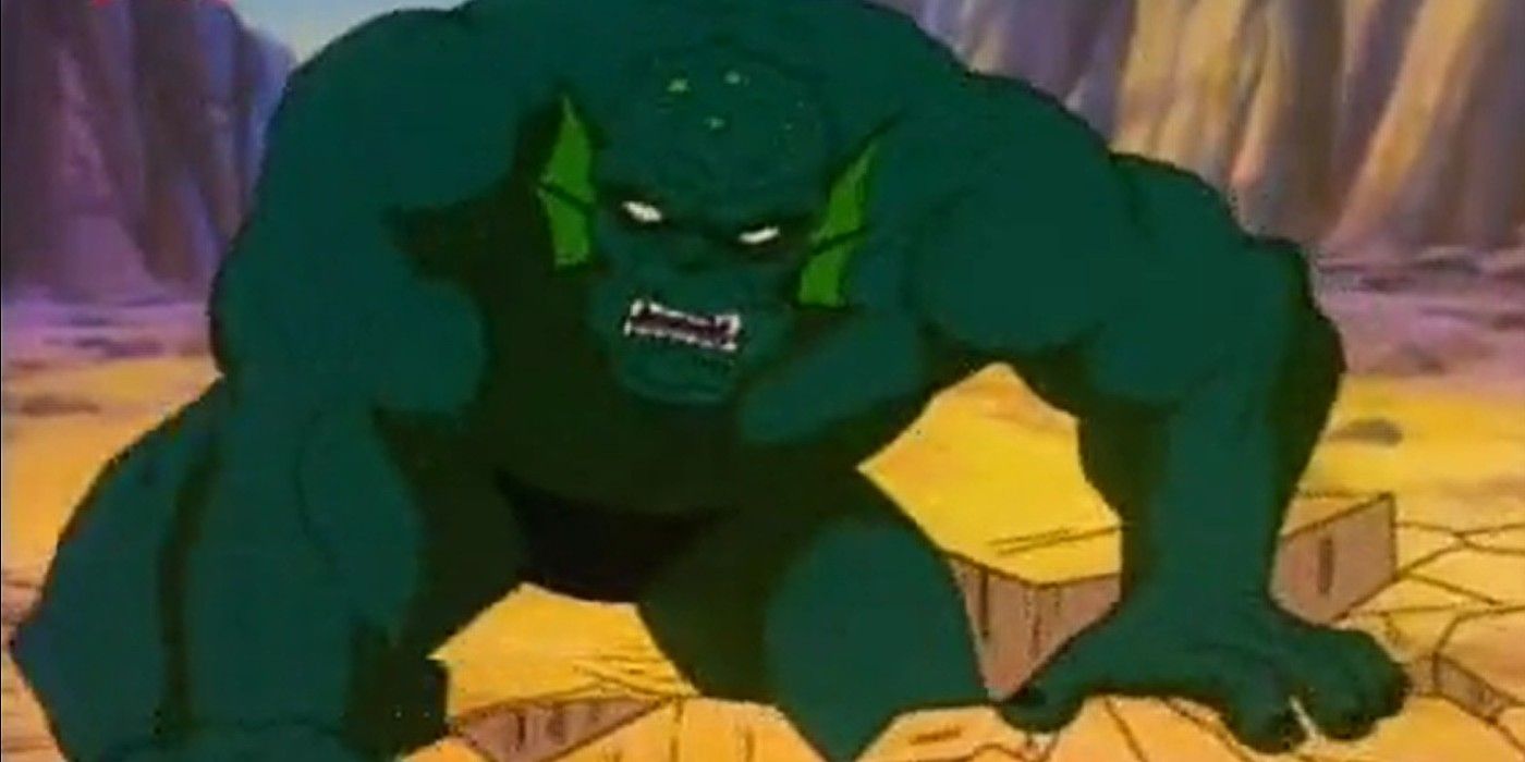 incredible hulk animated series, abomination smashes through the floor