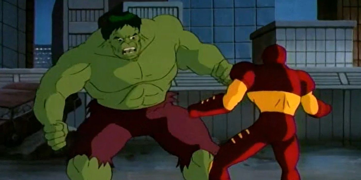 incredible hulk animated series Hulk fighting Iron Man