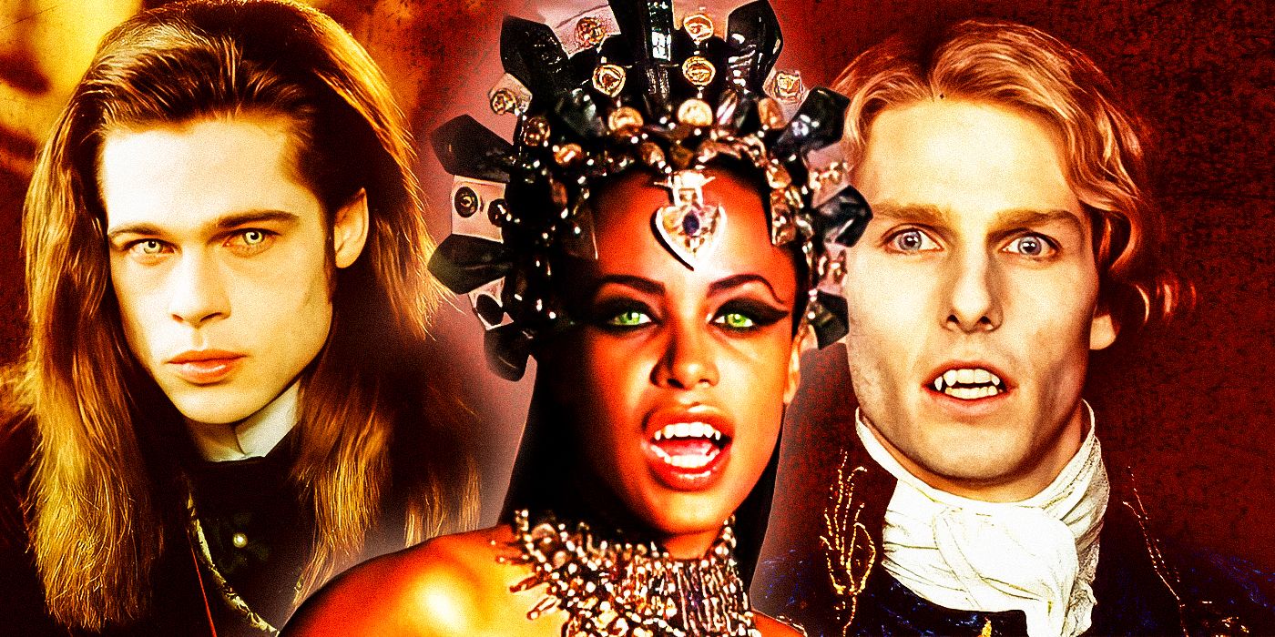 Interview with the Vampire Brad Pitt as Louis Aaliyah as Akasha in Queen of the Damned and Tom Cruise as Lestat