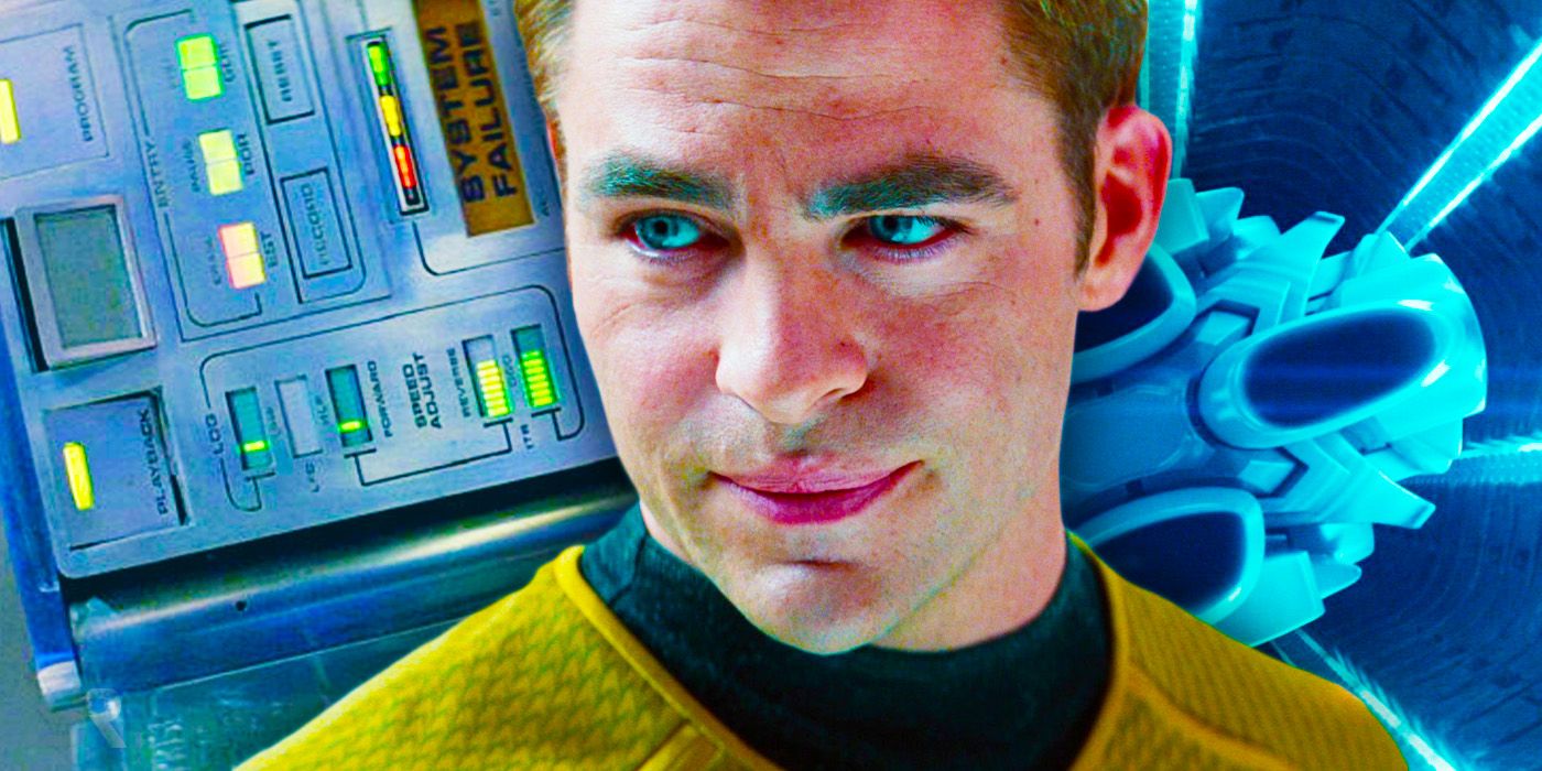 Chris Pine as Captain Kirk looking smug as he lies in his Captain's log in Star Trek Into Darkness