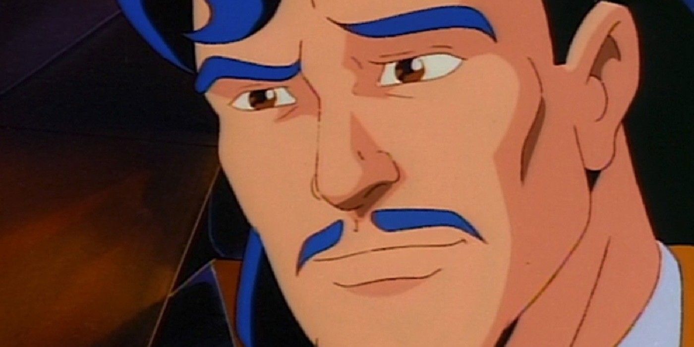 iron man the animated series, the beast within, a close up of tony stark looking serious