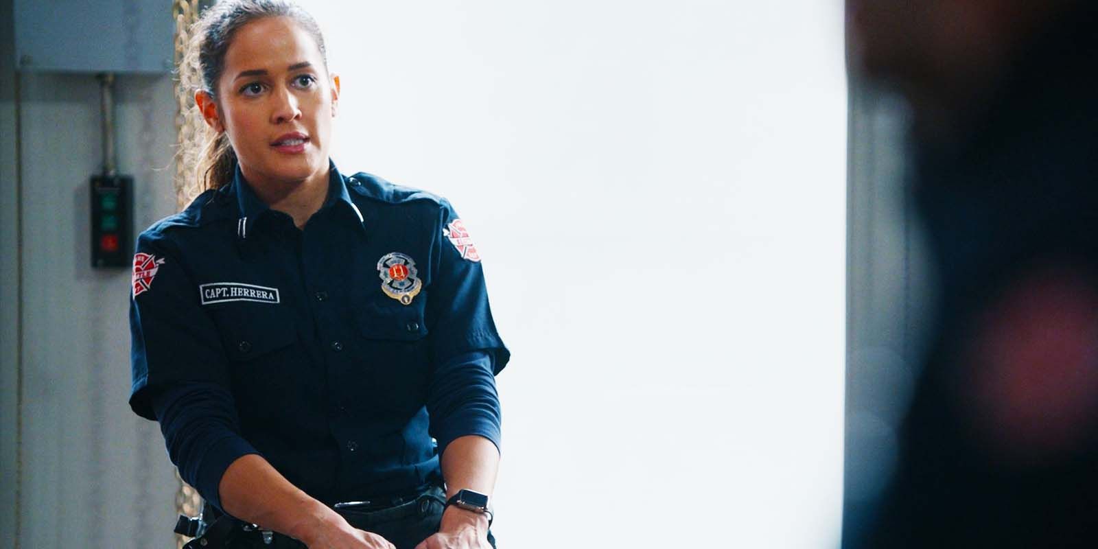 Jaina Lee Ortiz as Andy Herrera in Station 19 season 7, episode 4