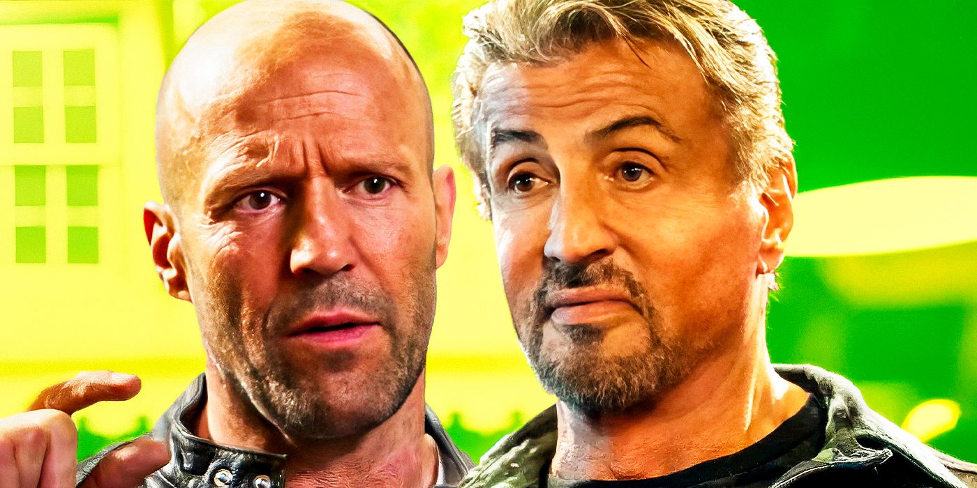 Jason Statham as Christmas and Sylvester Stallone as Barney from Expend4bles 
