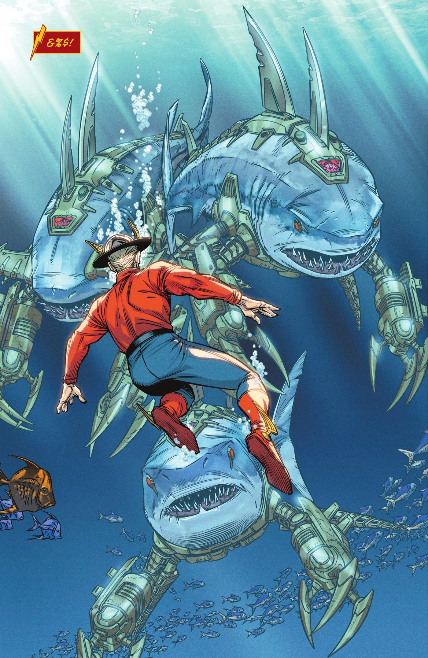 The Original Flash’s Hardcore Fight with Mecha-Sharks Is Way Cooler than Barry & Wally’s Recent Feats