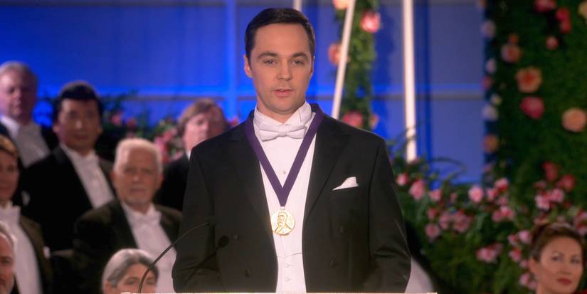 Jim Parsons plays Sheldon Cooper getting a Nobel Prize on The Big Bang Theory series finale