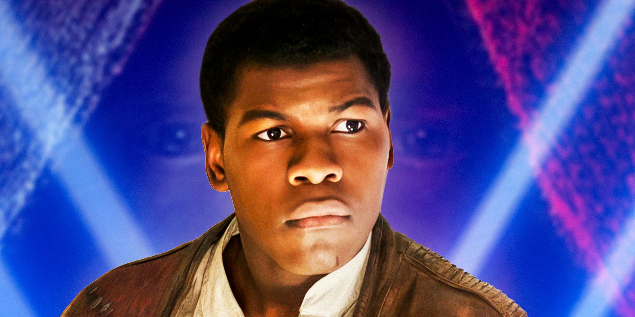 John Boyega as Finn in the Star Wars sequel trilogy edited over a Jedi