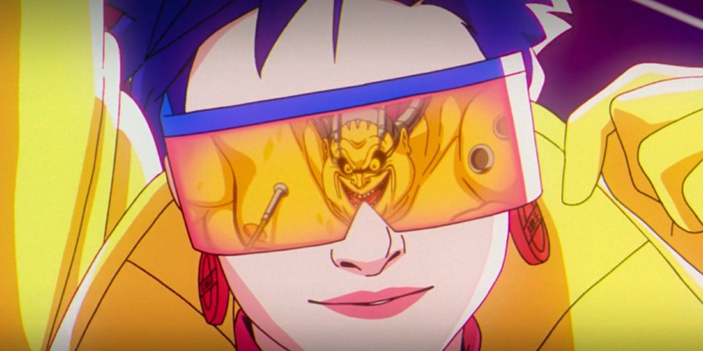 Jubilee wearing her glasses in X-Men '97 with Mojo in the reflection