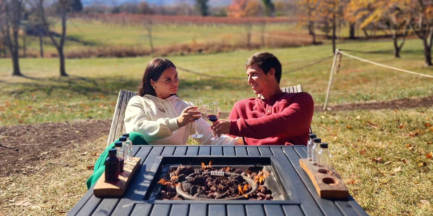 Julia Trubkina Brandon Gibbs 90 Day Fiancé Instagram Post drinking outside