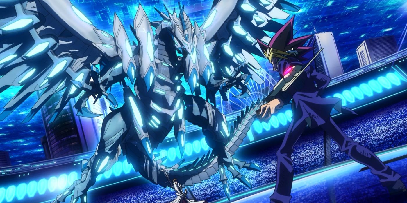 Kaiba invocando Blue-Eyes Chaos Max Dragon contra Yugi