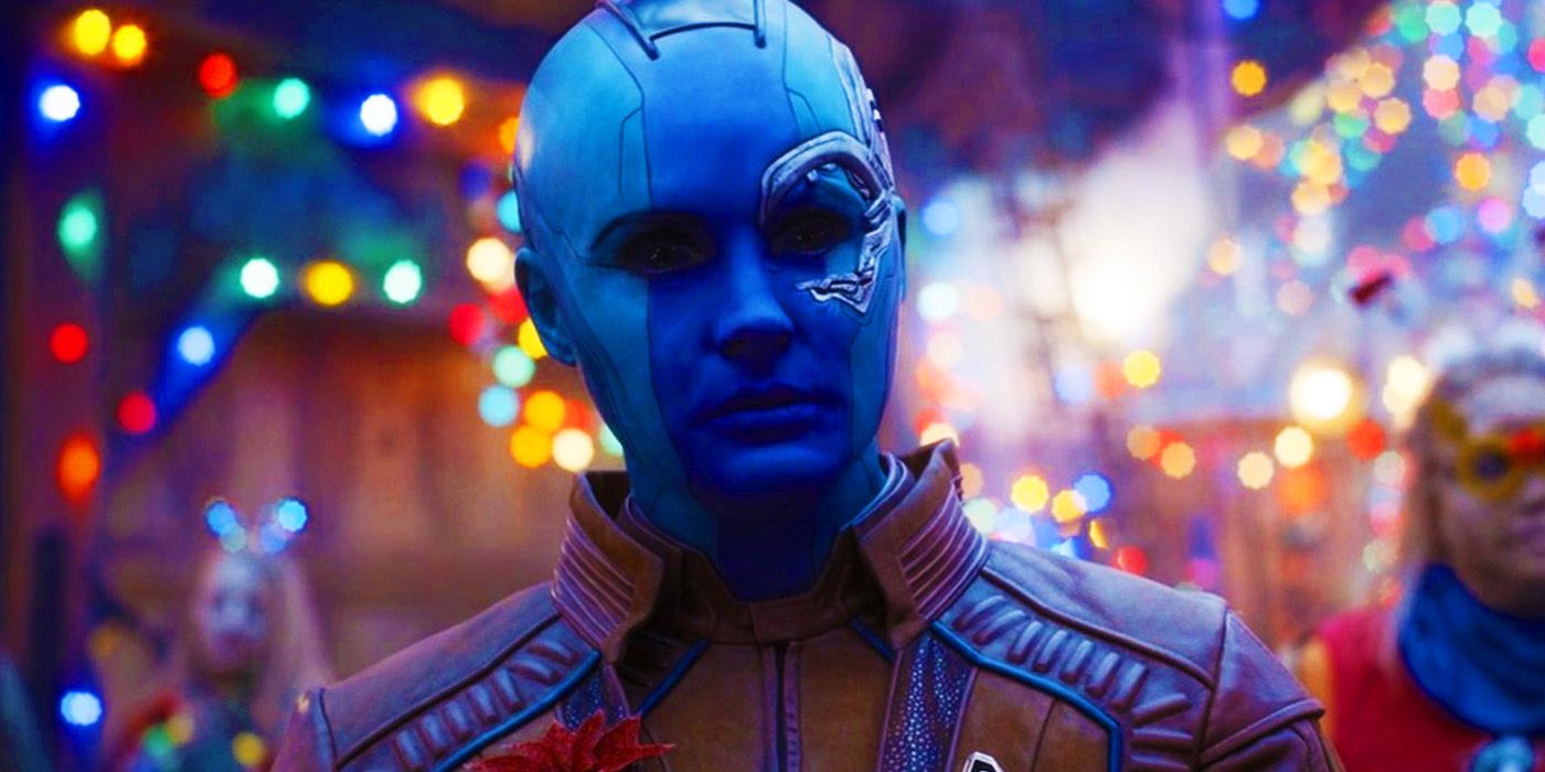 Karen Gillan as Nebula on Knowhere in The Guardians of the Galaxy Holiday Special