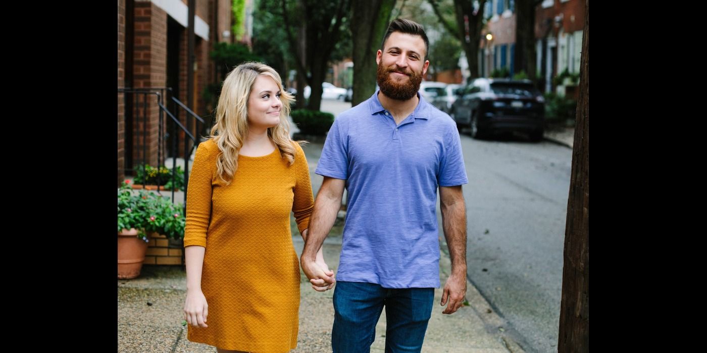 Kate and Luke walking together on married at first sight (1)