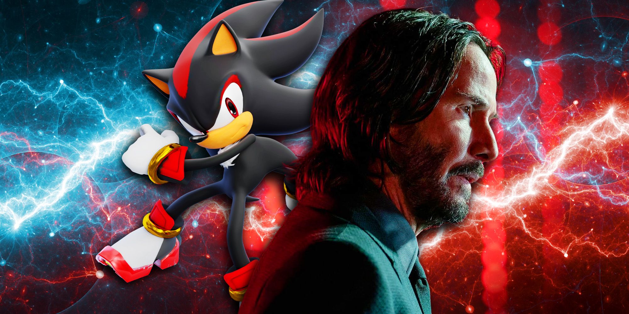 Keanu Reeves from John Wick 4 and Shadow from Sonic The Hedgehog