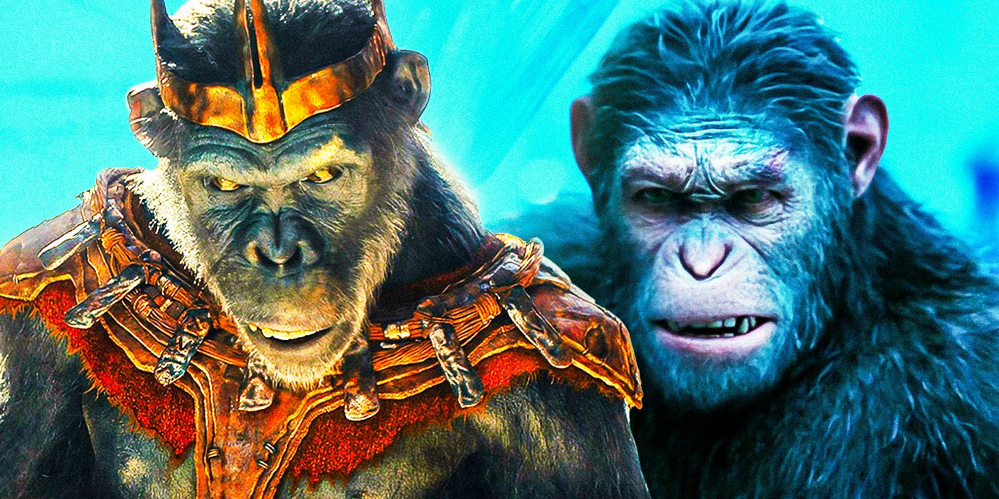 Proximus Caesar from Kingdom of the Planet of the Apes and Caesar from War for the Planet of the Apes