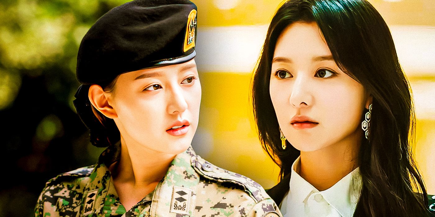 Kim Ji-won as Queen of Tears' Hong Hae-in and Descendants of the Sun's Yoon Myeong-ju.