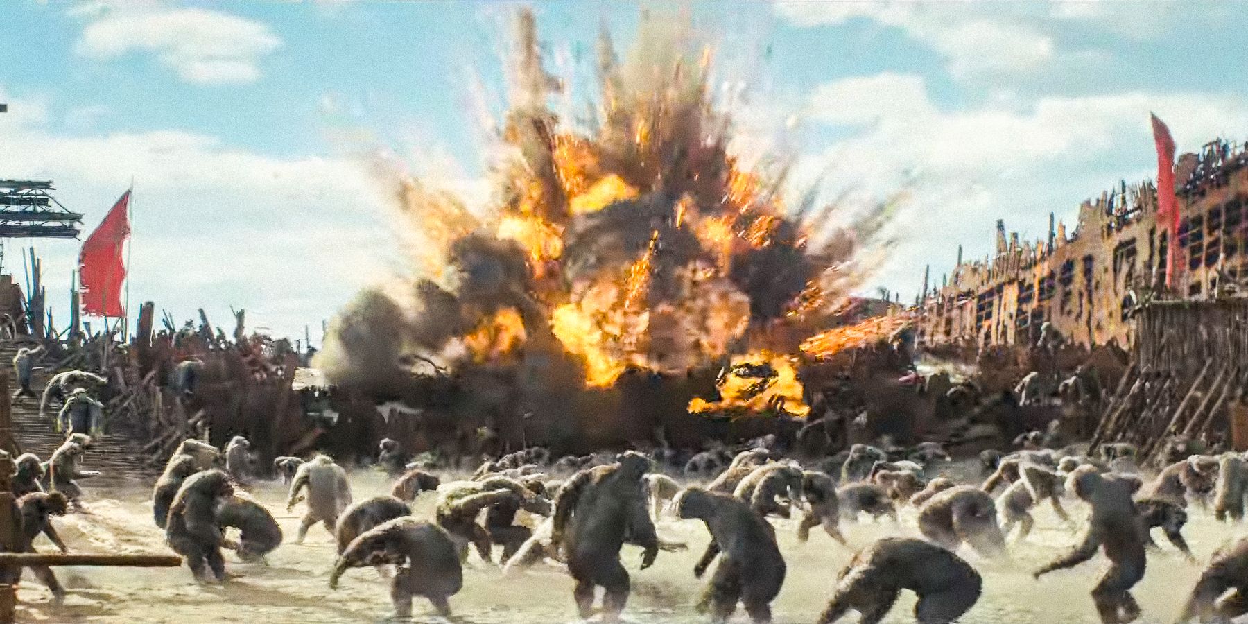 A huge explosion in Kingdom of the Planet of the Apes