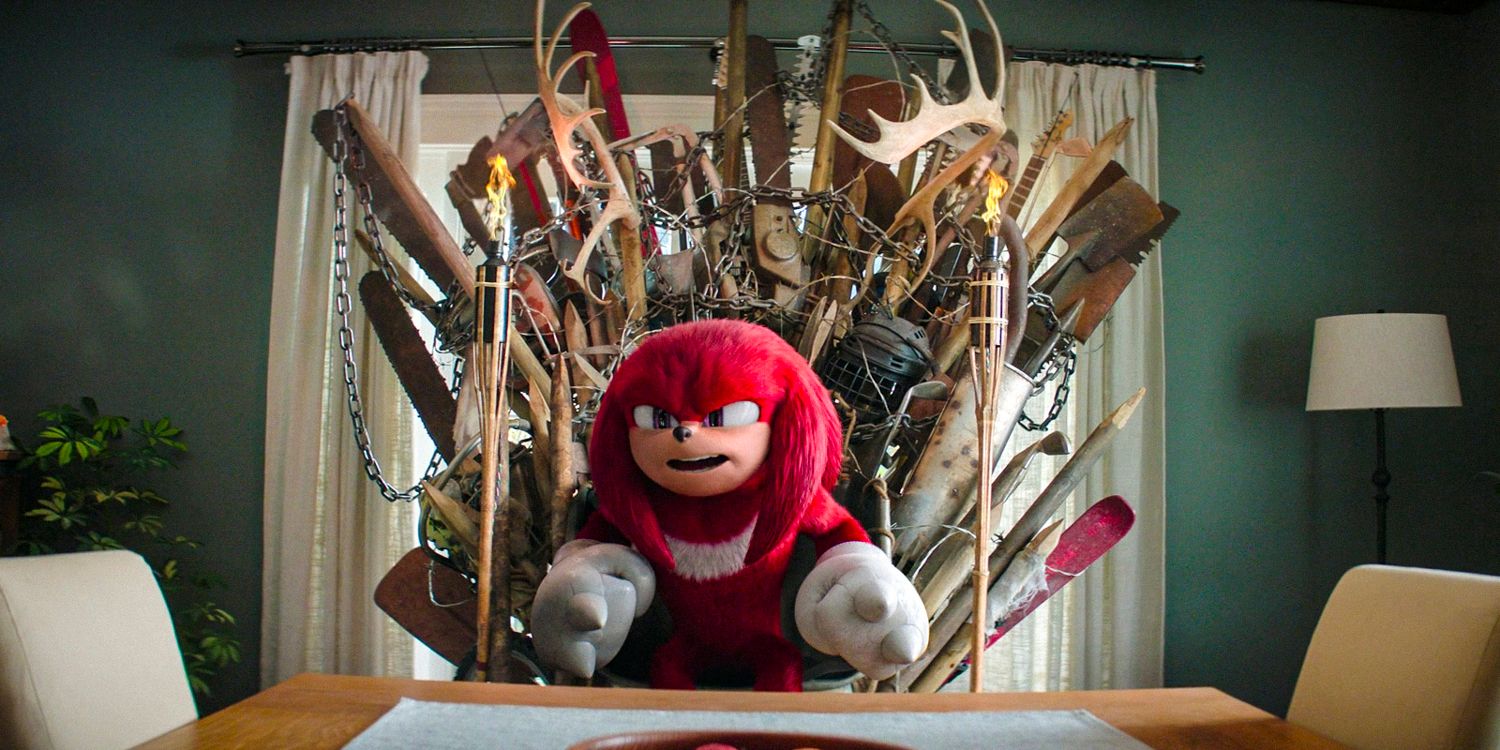 Knuckles sentado em seu trono