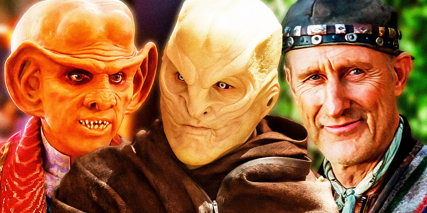 (La'k-in-Star-Trek-Discovery),-(Zephram-Cochrane-in-Star-Trek-First-Contact)-and-(Quark-From-Deep-Space-Nine)- Armin Shimerman, Elias Toufexis and James Cromwell. Star Trek.