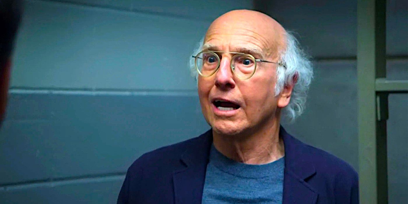 Larry David in a jail cell looking astonished in a scene from Curb Your Enthusiasm