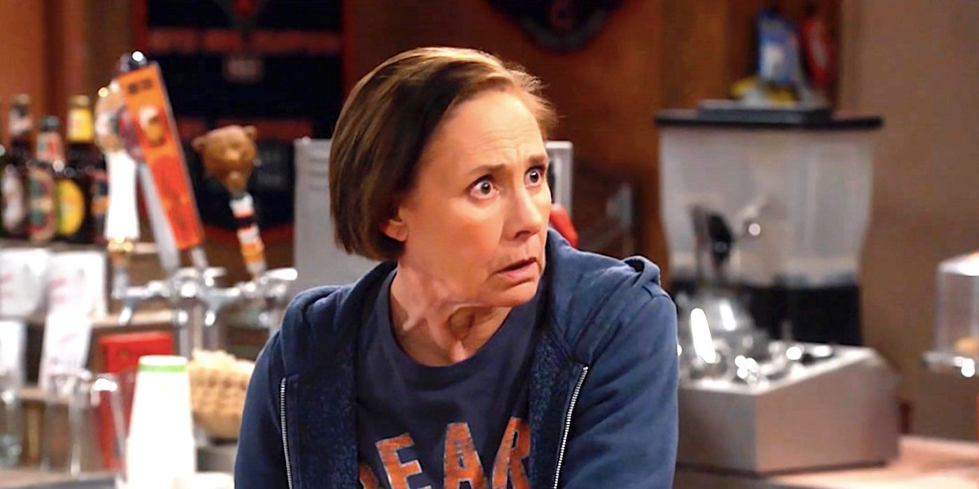 Laurie Metcalf's Jackie looking startled at The Lunchbox in The Conners season 6 episode 9