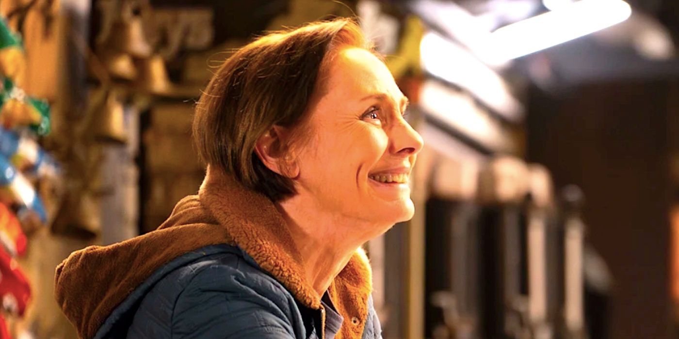 Laurie Metcalf's Jackie smiling at the hardware store in The Conners season 6 episode 7