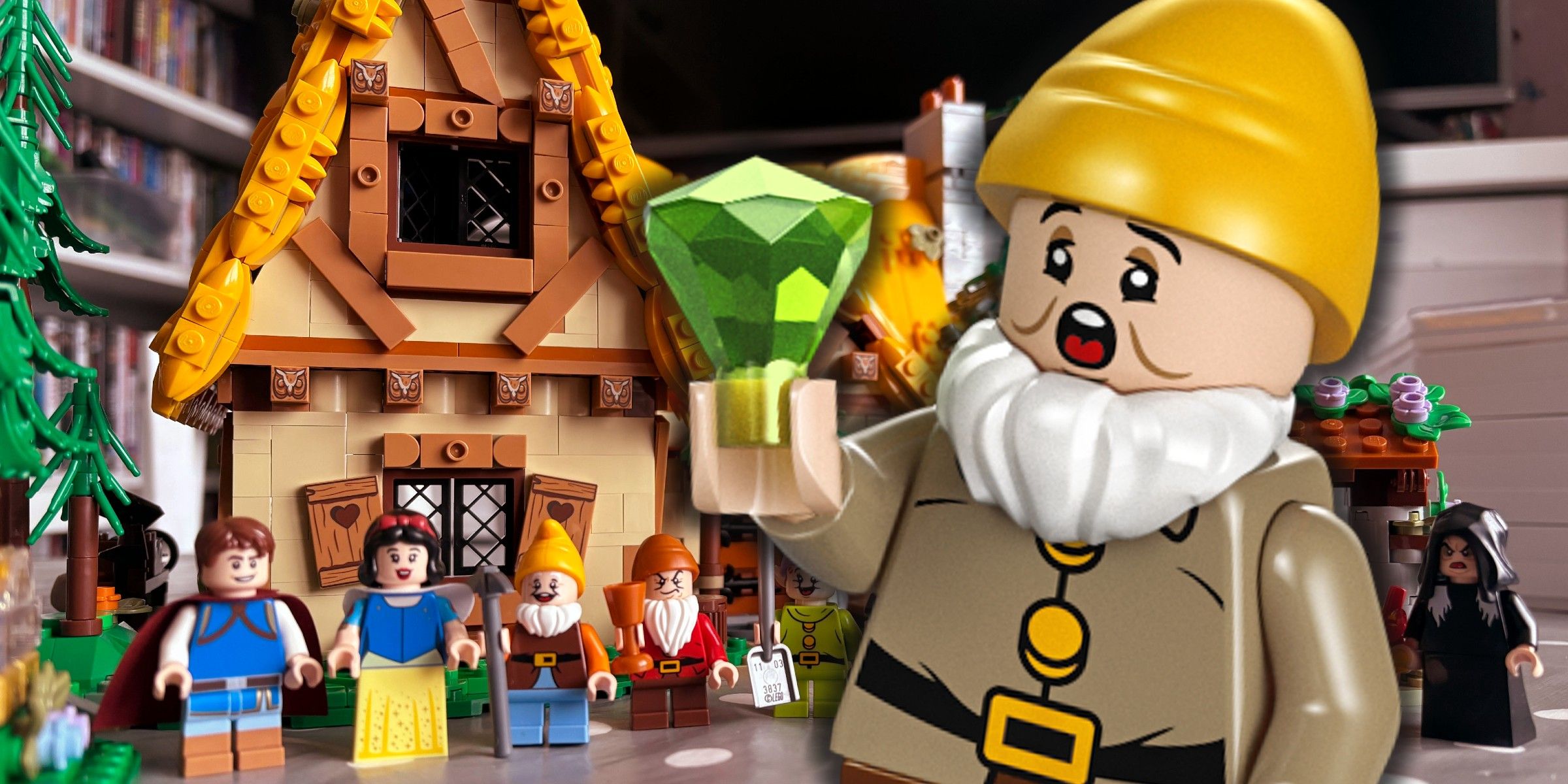 Sneezy and the LEGO Snow White Cottage