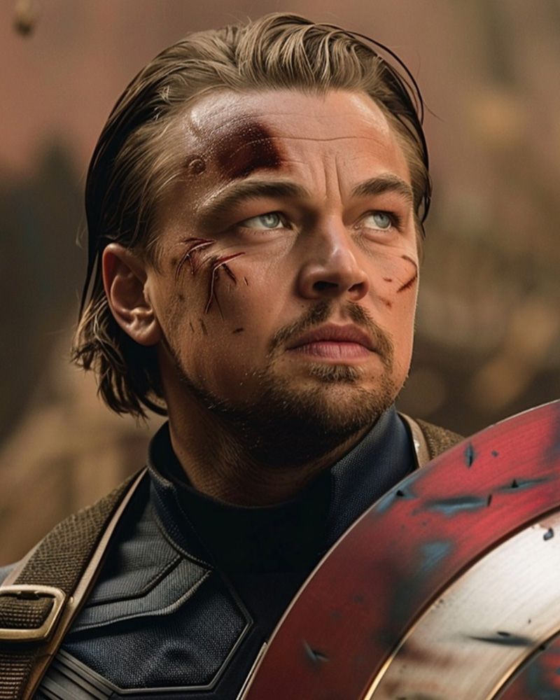 Leonardo DiCaprio as Captain America in esheffects fan art