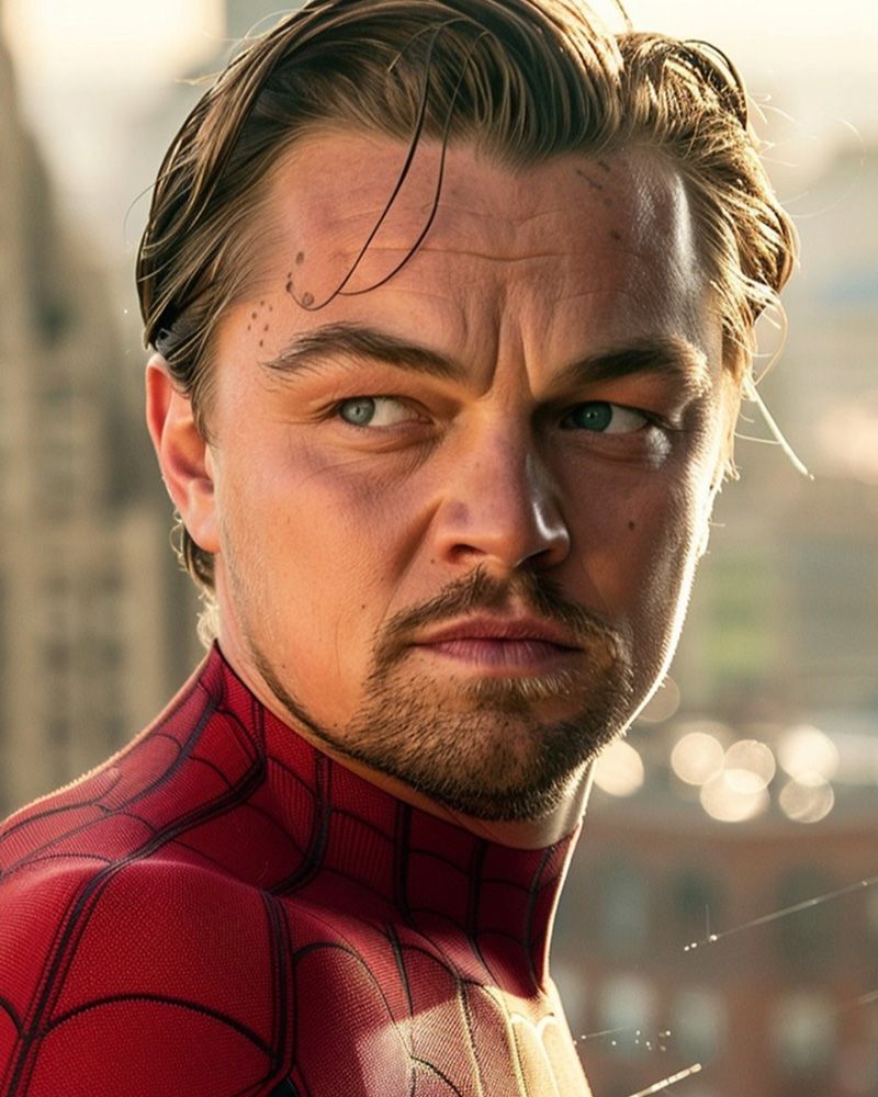 Leonardo DiCaprio as Spider-Man in esheffects fan art