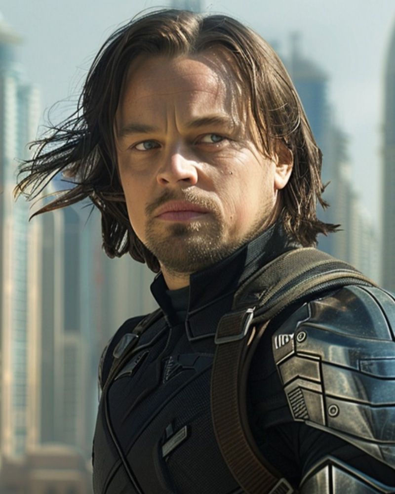 Leonardo DiCaprio as the Winter Soldier in esheffects fan art