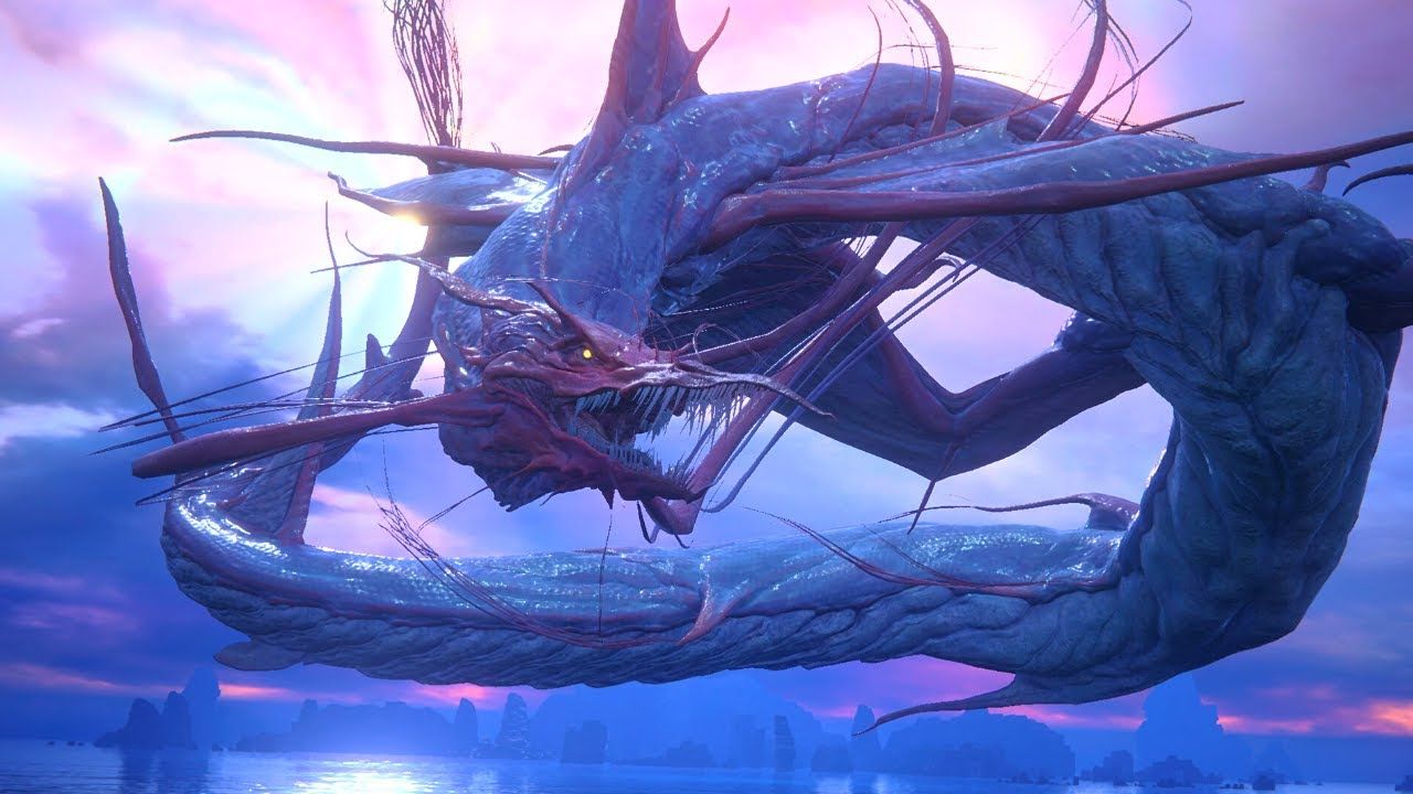 Leviathan desafia Clive em Final Fantasy 16