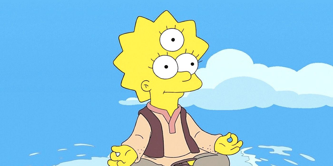 Lisa meditating with a third eye in The Simpsons season 30-1