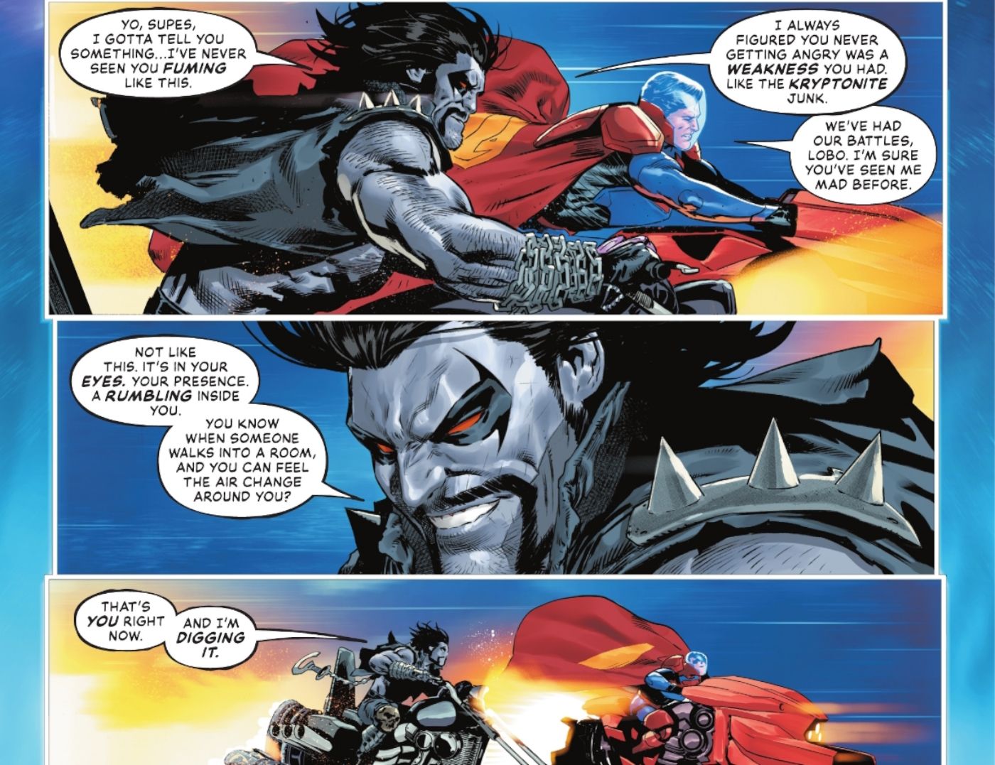 Lobo e Superman falam sobre seus sentimentos