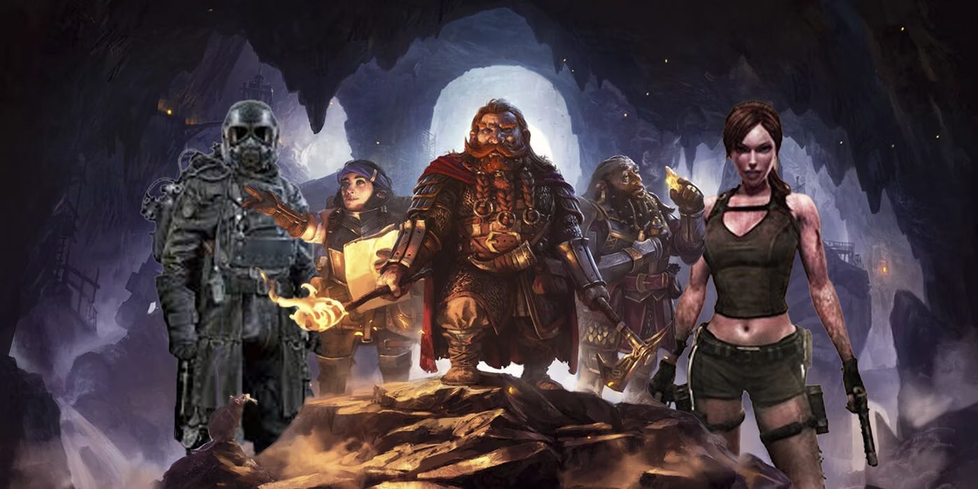 LOTR Return to Moria's dwarves with Metro 2033's Colonel Miller and Tomb Raider's Lara Croft