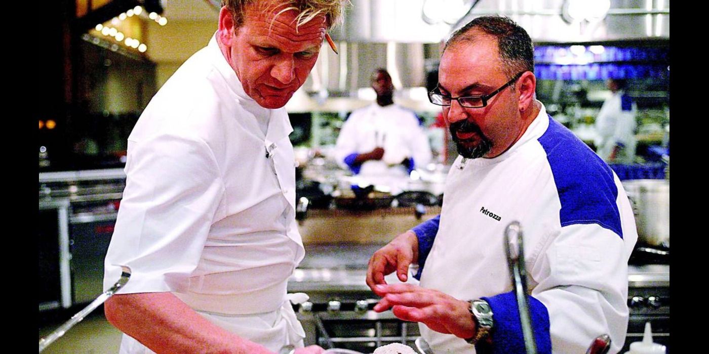 Louis Petrozza working with Gordon Ramsay on Hell's Kitchen (1)