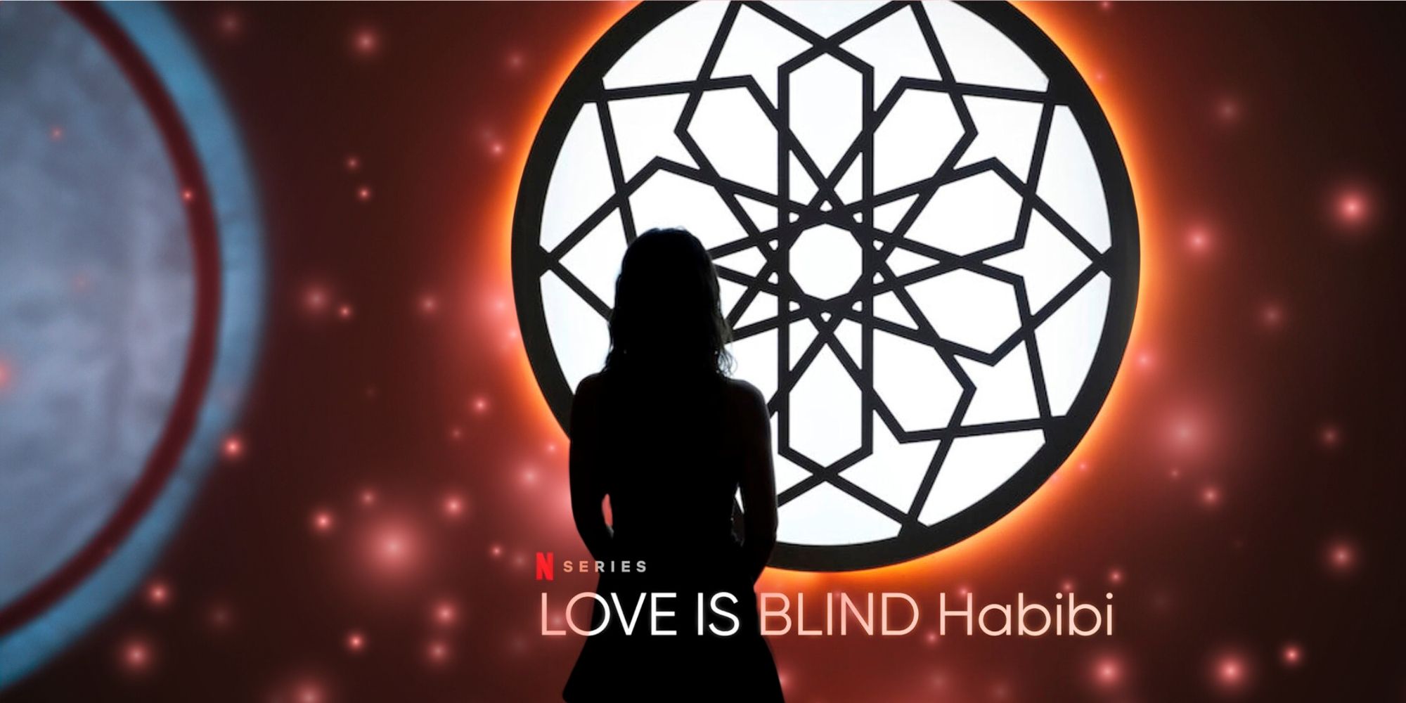 Love Is Blind, Habibi Season 1, a woman standing in a large round window with her back to the camera