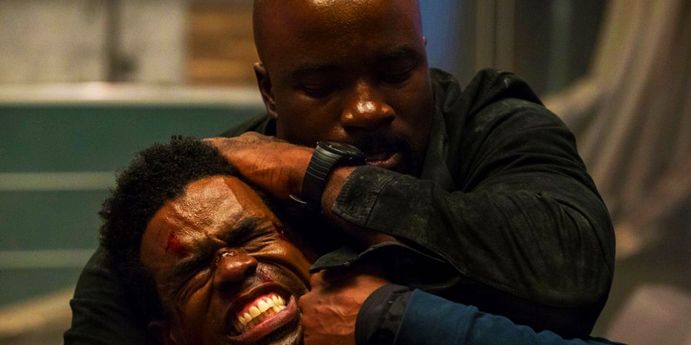 Luke Cage choking Bushmaster in Luke Cage season 2