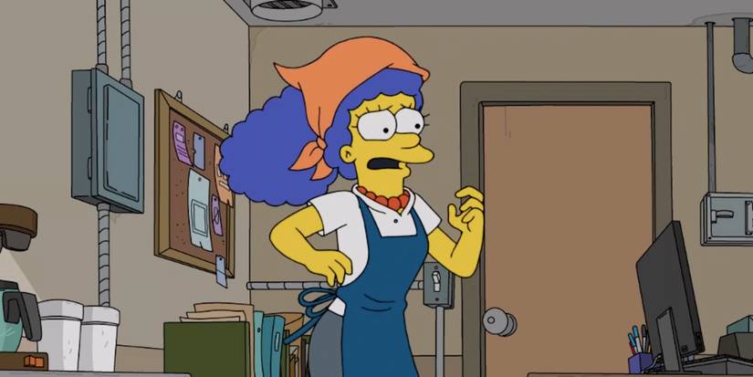 Marge stressed in an office from The Simpsons season 35 episode 14
